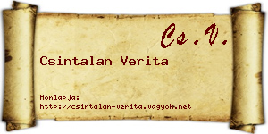Csintalan Verita névjegykártya